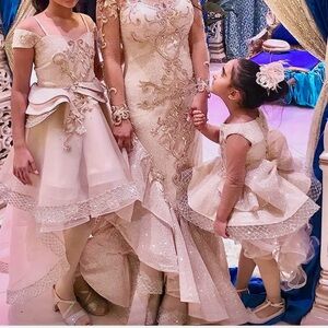 Custom sparkly mother daughter dresses